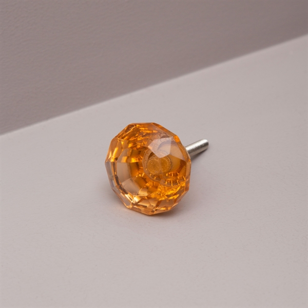 Orange glas diamantknop Mellem